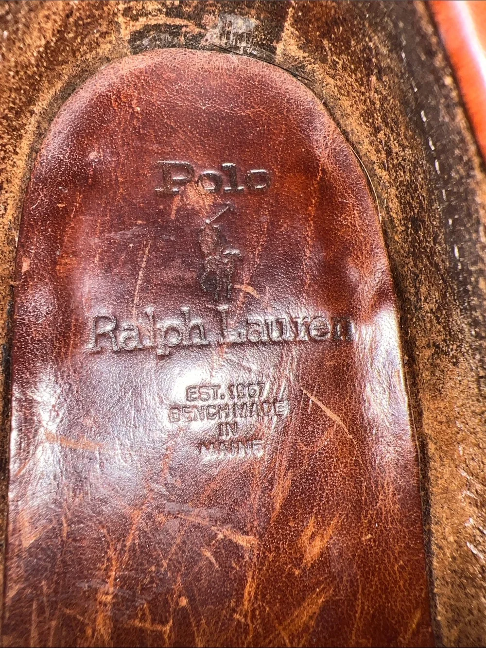 Polo Ralph Lauren Bench Made in Maine Tassel Loafers Men's 7.5D Brown Leather US